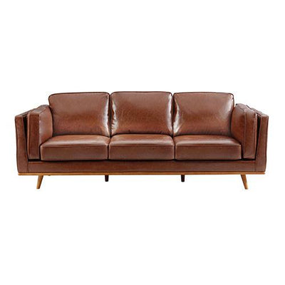 3+2+1 Seater Sofa Brown Leather Lounge Set for Living Room Couch with Wooden Frame Payday Deals