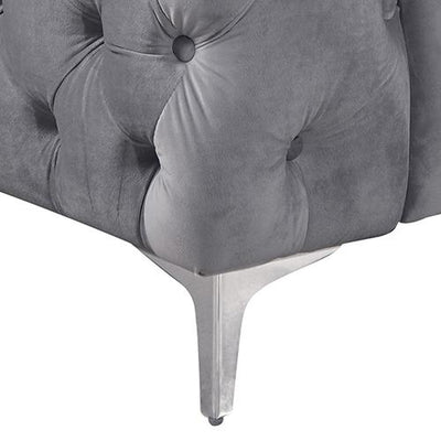 3+2+1 Seater Sofa Classic Button Tufted Lounge in Grey Velvet Fabric with Metal Legs Payday Deals