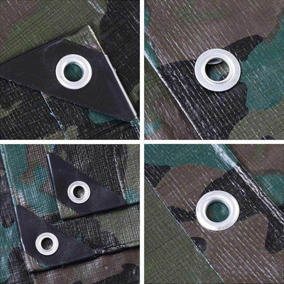 3.6x7.3m Canvas Tarp Heavy Duty Camping Poly Tarps Tarpaulin Cover Camouflage