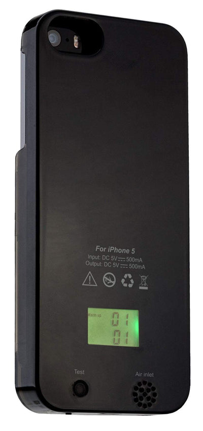3 in 1 iPhone 5 Hard Cover 1800 mAh Powerbank and Digital Breath Analyser  Black Payday Deals