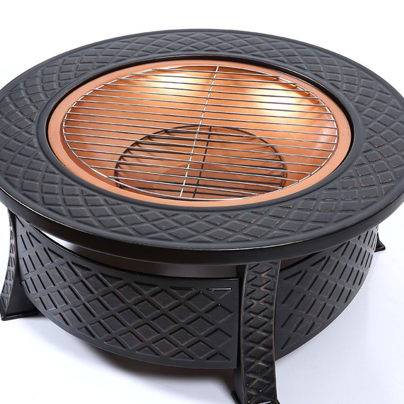 3 in 1 Outdoor Garden Fire Pit BBQ Firepit Brazier Round Stove Patio Heater Payday Deals