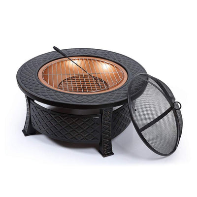 3 in 1 Outdoor Garden Fire Pit BBQ Firepit Brazier Round Stove Patio Heater Payday Deals