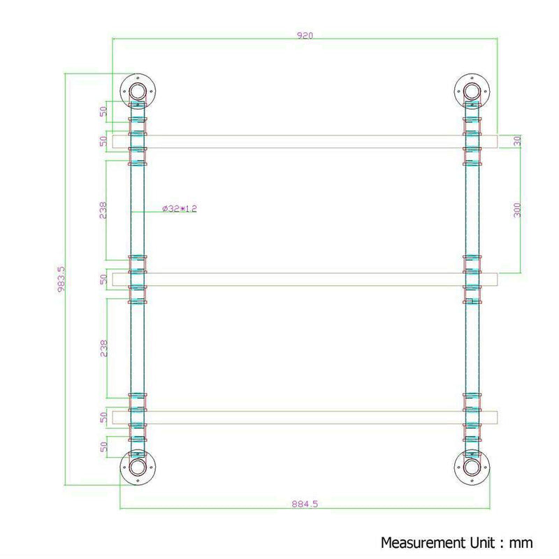 3 Level 92cm DIY Wall Mounted Bookshelf