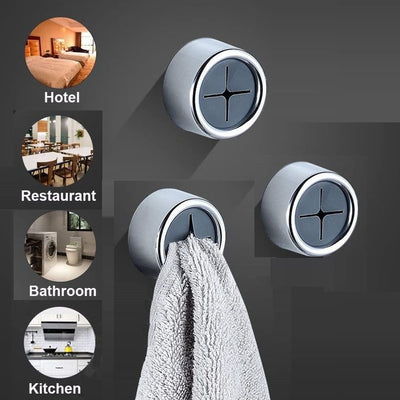 3 Pack Self Adhesive Round Towel Hooks for Kitchen and Bathroom Payday Deals