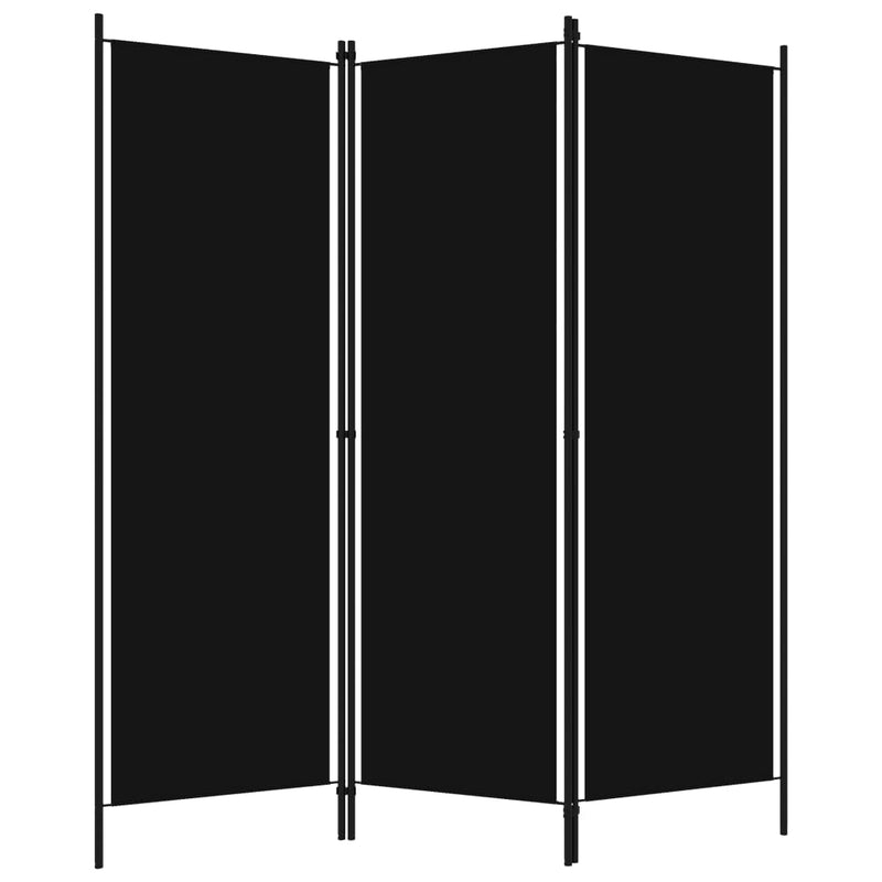 3-Panel Room Divider Black 150x180 cm Payday Deals