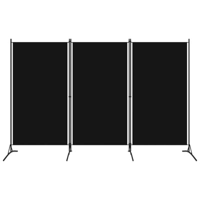 3-Panel Room Divider Black 260x180 cm Payday Deals