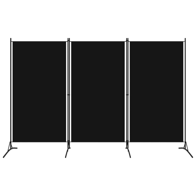 3-Panel Room Divider Black 260x180 cm Payday Deals