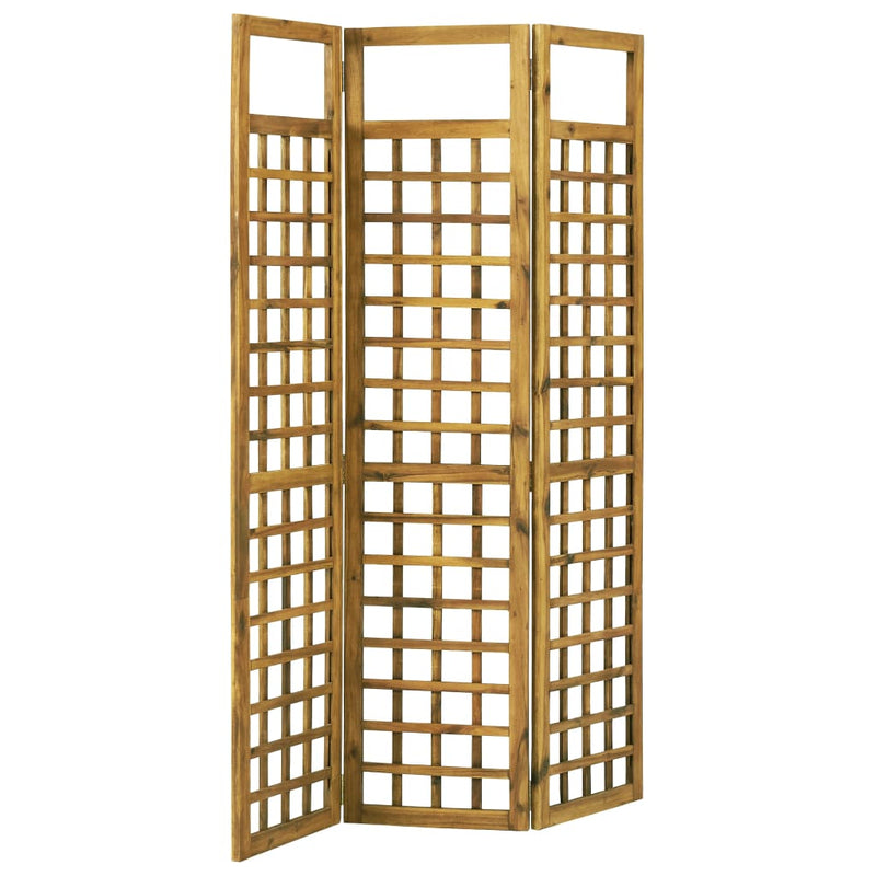 3-Panel Room Divider/Trellis Solid Acacia Wood 120x170 cm Payday Deals