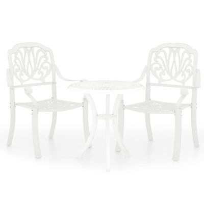 3 Piece Bistro Set Cast Aluminium White Payday Deals