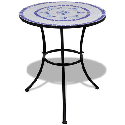 3 Piece Bistro Set Ceramic Tile Blue and White Payday Deals