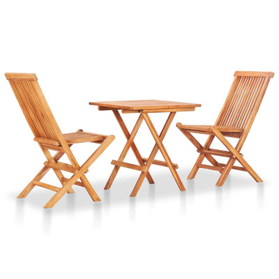 3 Piece Bistro Set with Anthracite Cushions Solid Teak Wood Payday Deals