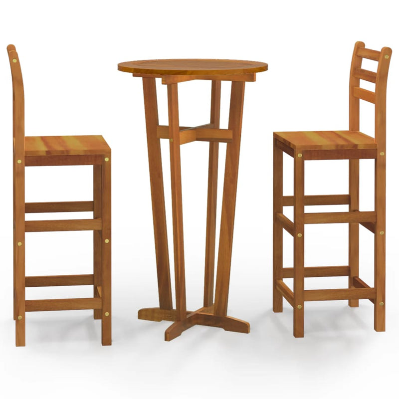 3 Piece Garden Bar Set Solid Wood Acacia Payday Deals