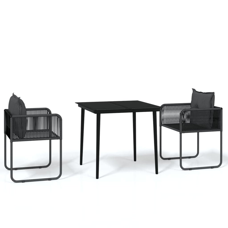 3 Piece Garden Dining Set Black Payday Deals