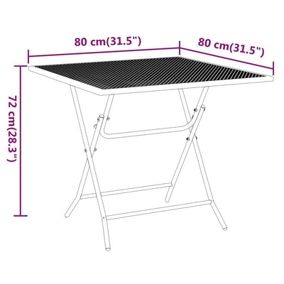 3 Piece Garden Dining Set Expanded Metal Mesh Anthracite Payday Deals