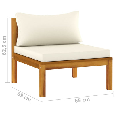 3 Piece Garden Lounge Set with Cream Cushion Solid Acacia Wood Payday Deals