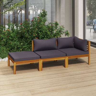 3 Piece Garden Lounge Set with Cushion Solid Acacia Wood Payday Deals