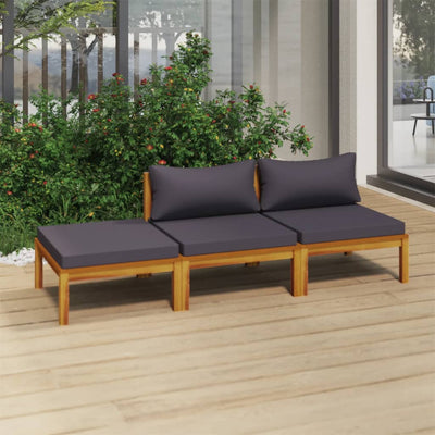 3 Piece Garden Lounge Set with Cushion Solid Acacia Wood Payday Deals