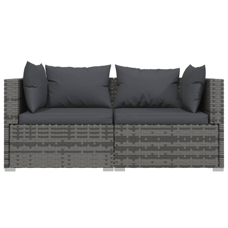 3 Piece Garden Lounge Set with Cushions Grey Poly Rattan Payday Deals
