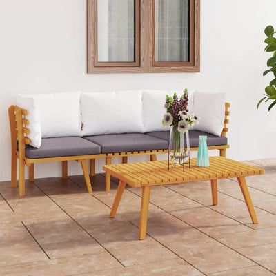3 Piece Garden Lounge Set with Cushions Solid Wood Acacia Payday Deals