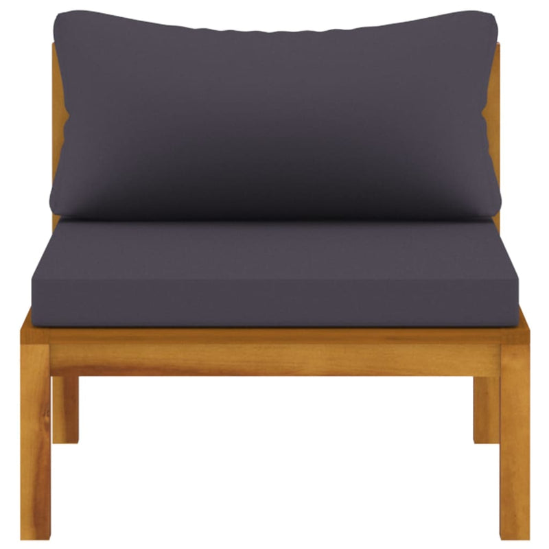 3 Piece Garden Lounge Set with Dark Grey Cushions Acacia Wood Payday Deals