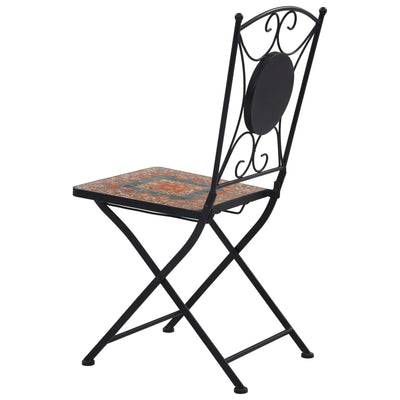 3 Piece Mosaic Bistro Set Ceramic Tile Orange/Grey Payday Deals