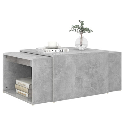 3 Piece Nesting Coffee Table Set Concrete Grey 60x60x38 cm Payday Deals