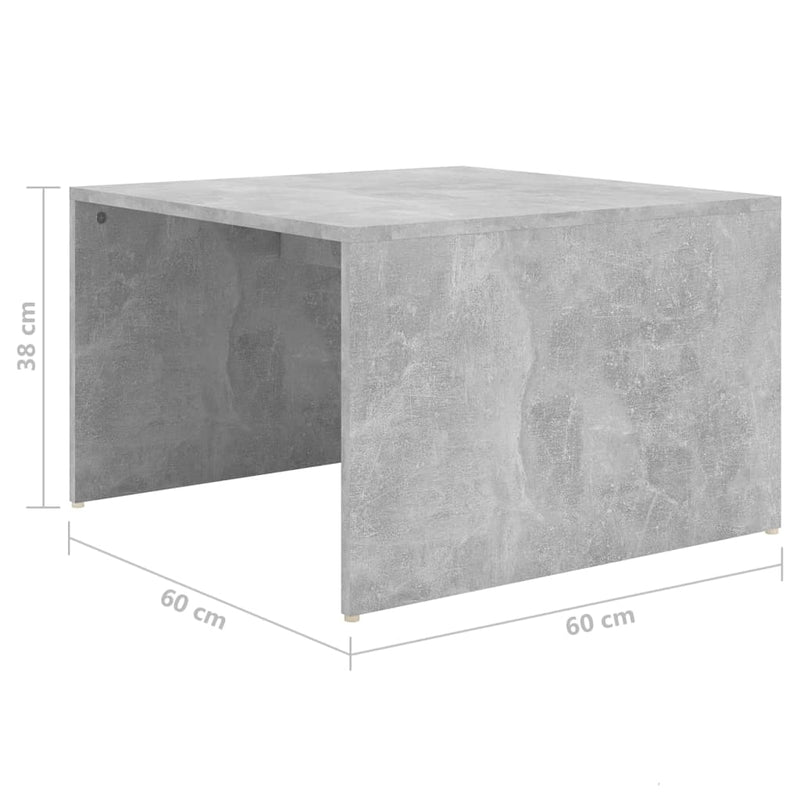 3 Piece Nesting Coffee Table Set Concrete Grey 60x60x38 cm Payday Deals