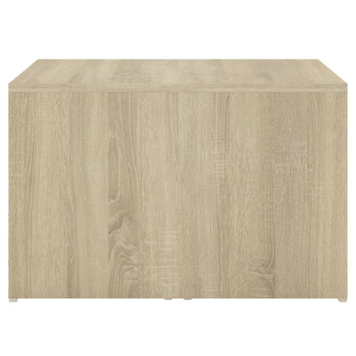 3 Piece Nesting Coffee Table Set White & Sonoma Oak 60x60x38 cm Payday Deals