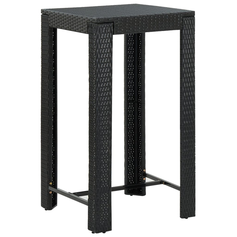 3 Piece Outdoor Bar Set with Armrest Poly Rattan Black Payday Deals