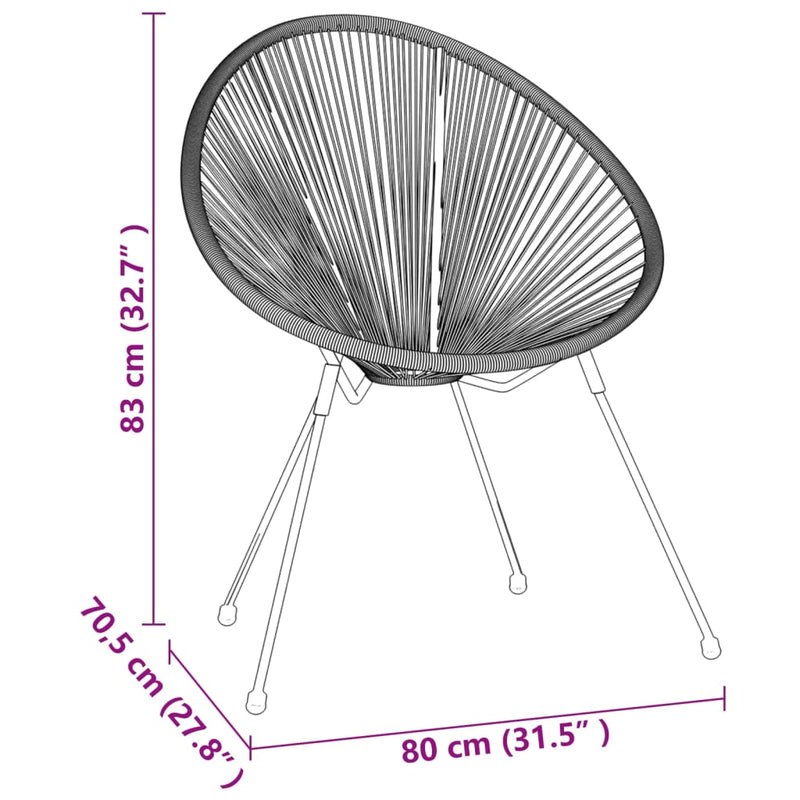 3 Piece Outdoor Dining Set PVC Rattan Black Payday Deals