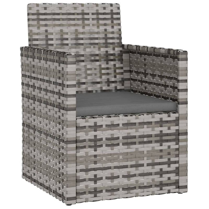 3 Piece Outdoor Lounge Set with Cushions Poly Rattan Grey Payday Deals