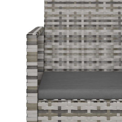 3 Piece Outdoor Lounge Set with Cushions Poly Rattan Grey Payday Deals