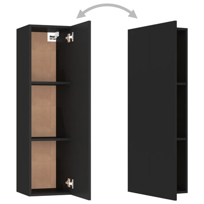 3 Piece TV Cabinet Set Black Engineered Wood Payday Deals