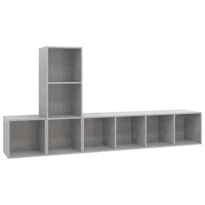 3 Piece TV Cabinet Set Concrete Grey Engineered Wood Payday Deals