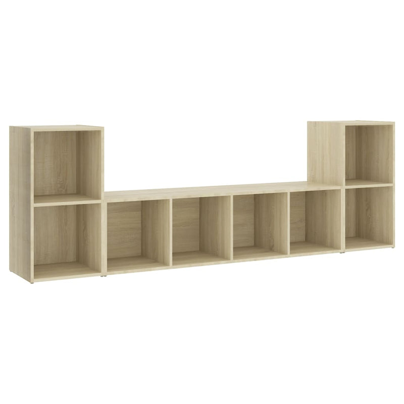 3 Piece TV Cabinet Set Sonoma Oak Engineered Wood Payday Deals