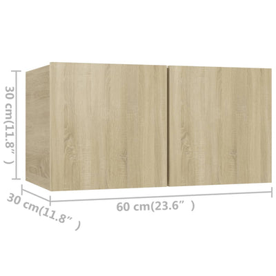 3 Piece TV Cabinet Set Sonoma Oak Engineered Wood Payday Deals