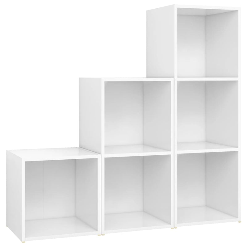 3 Piece TV Cabinet Set White Engineered Wood Payday Deals