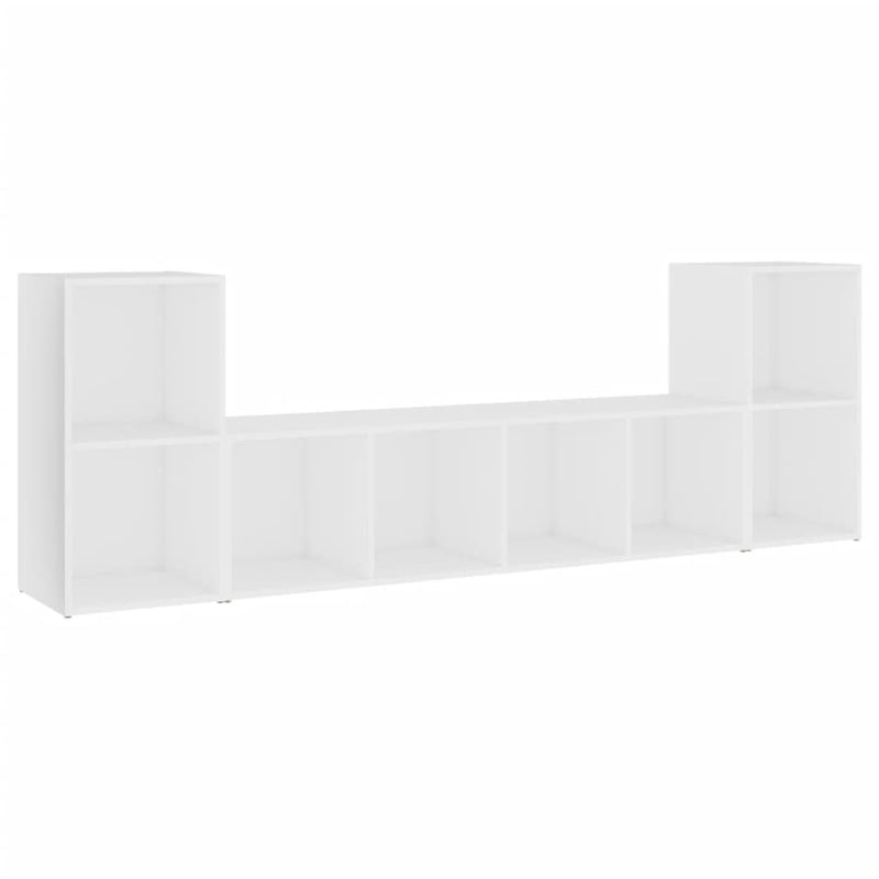 3 Piece TV Cabinet Set White Engineered Wood Payday Deals