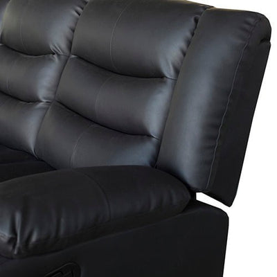 3 Seater Recliner Sofa In Faux Leather Lounge Couch in Black Payday Deals