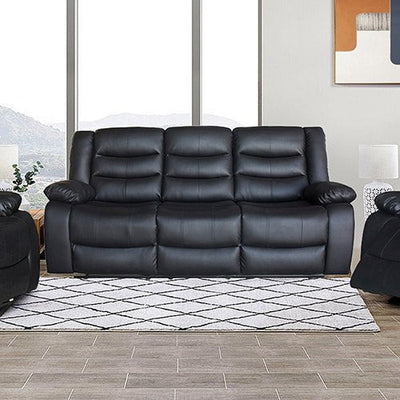 3 Seater Recliner Sofa In Faux Leather Lounge Couch in Black Payday Deals