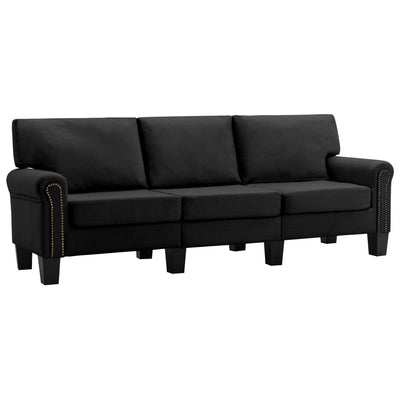 3-Seater Sofa Black Fabric Payday Deals