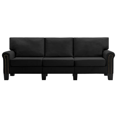 3-Seater Sofa Black Fabric Payday Deals