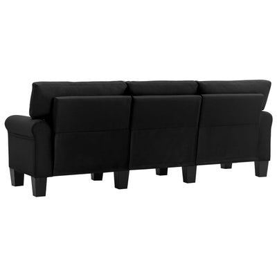 3-Seater Sofa Black Fabric Payday Deals