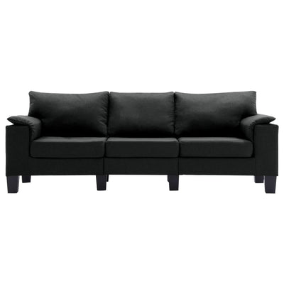 3-Seater Sofa Black Fabric Payday Deals