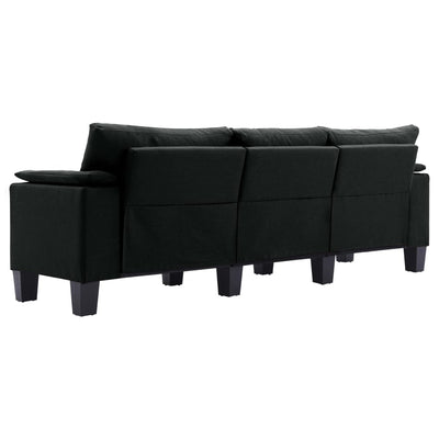 3-Seater Sofa Black Fabric Payday Deals