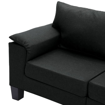 3-Seater Sofa Black Fabric Payday Deals