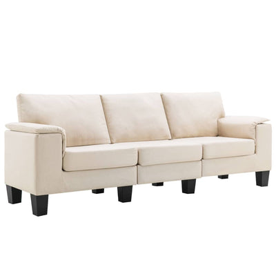 3-Seater Sofa Cream Fabric Payday Deals