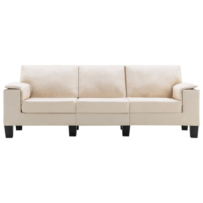 3-Seater Sofa Cream Fabric Payday Deals