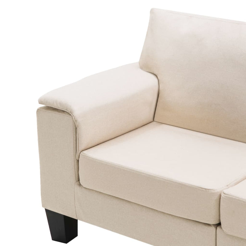 3-Seater Sofa Cream Fabric Payday Deals