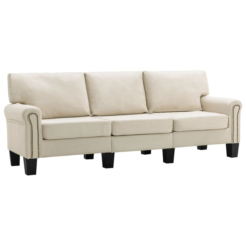 3-Seater Sofa Cream Fabric Payday Deals